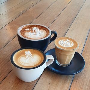 Coffee options at Scenario Cafe in Yeronga