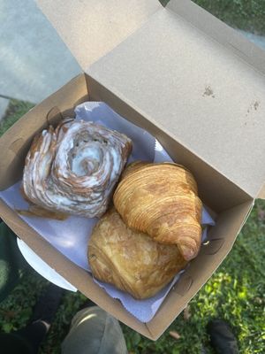 Cinnamon roll, chocolate croissant   at Allegro Bakery in Pittsburgh