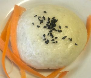 Vegan Steamed Stuffed Kale/Tofu Bun with Sesame Seed from Cai's Dim Sum Catering Brattleboro Vermont at Cai's Dim Sum Catering in Brattleboro