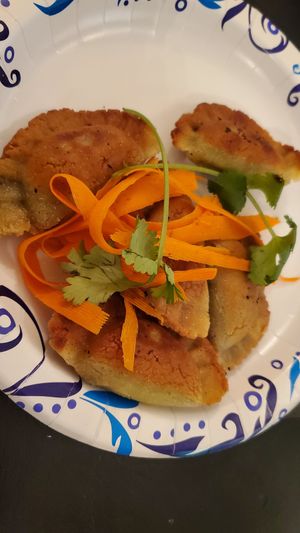 gluten free mushroom dumplings, at Cai's Dim Sum Catering in Brattleboro