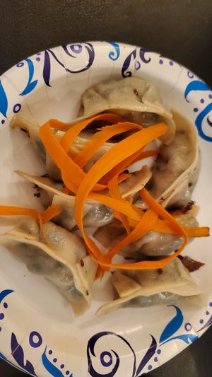 tofu kale dumplings at Cai's Dim Sum Catering in Brattleboro