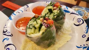 fresh rolls at Cai's Dim Sum Catering in Brattleboro