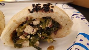 inside ksle tofu bun at Cai's Dim Sum Catering in Brattleboro