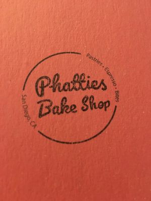 Pink bakery box  at Phatties Bake Shop in San Diego