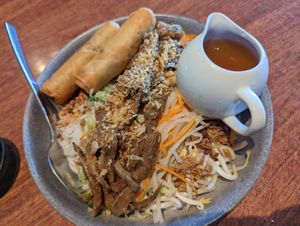 Warm noodle salad at Vego Delish in Perth