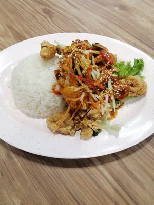 Thai fish mushrooms rice at SSL Vegetarian 顺顺来素食 in North Singapore