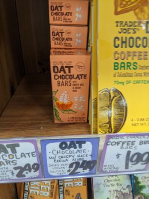 Vegan chocolate bars at Trader Joe's in Phoenix