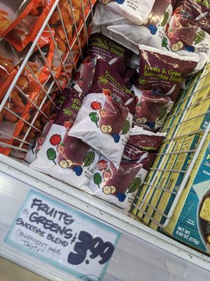 Frozen vegan smoothie mix at Trader Joe's in Phoenix