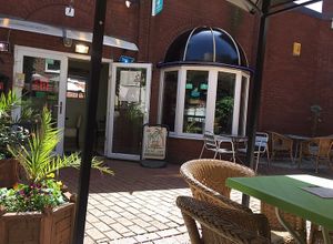 Outside seating  at Palms Cafe in Nottingham