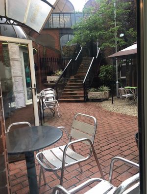 Outside seating  at Palms Cafe in Nottingham