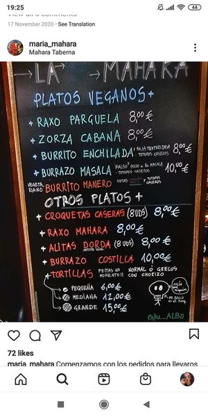 La carta at Mahara in A Coruna