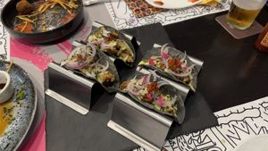 Tacos pulled pork vegano  at Mahara in A Coruna