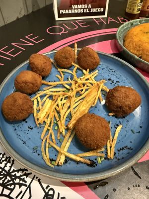 Croquetas with Mushrooms and Blue Chesse  at Mahara in A Coruna