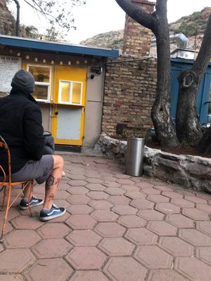 Outdoor seating at On the Vedge in Bisbee