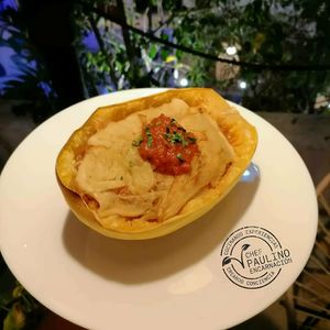 Calabaza espagueti a la boloñesa at Coral Restaurante in Cozumel