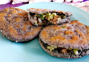 Gorditas de chicharrón prensado at Coral Restaurante in Cozumel