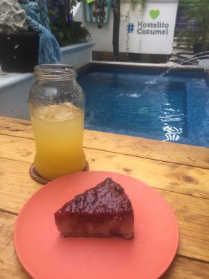 The delicious cheescake and naranjada! 🙌🏻 at Coral Restaurante in Cozumel