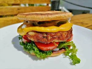 Gaudí hamburguesa 🇪🇸 at Coral Restaurante in Cozumel