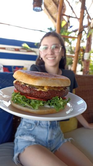 Hamburguesa gaudí at Coral Restaurante in Cozumel