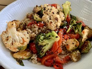 Orange Cauliflower vegan  at Lake Park Diner in Naples