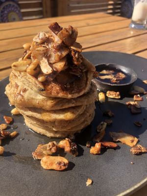Banana pancakes from the all vegan breakfast  at Box Meal in Dahab