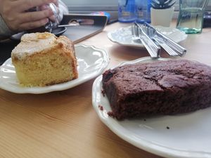 Galician bica and brownie at La Vanetta in Vigo