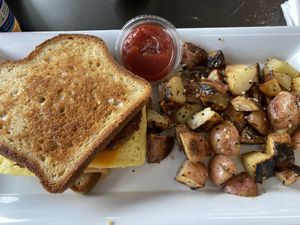 Farmer John (gluten free option) at Brunch Bird in Austin