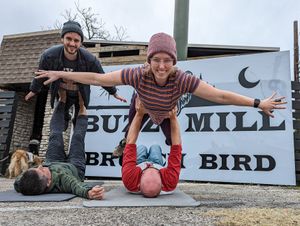 Acroyoga birds at Brunch Bird. at Brunch Bird in Austin