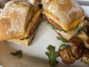 Breakfast sandwich  at Brunch Bird in Austin