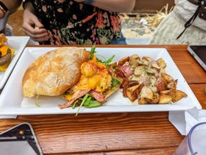 Sunrise burger. at Brunch Bird in Austin