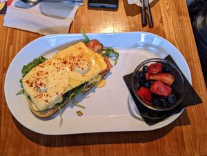 Eggs Benny. at Brunch Bird in Austin