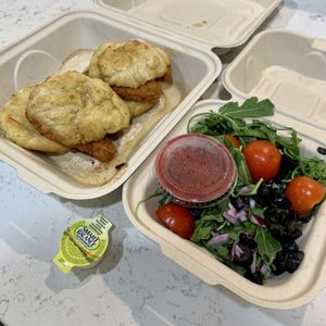 Honey Chicken Biscuit, Side Salad  at Brunch Bird in Austin