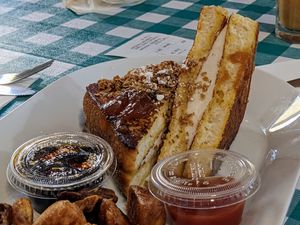 Stuffed French toast at Brunch Bird in Austin