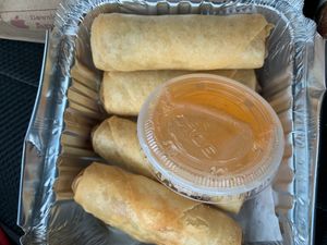 Crispy spring rolls with sauce  at Thai Charm in New Milford
