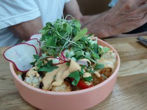 Al Pastor Burrito Bowl at Rascal's in Santa Barbara