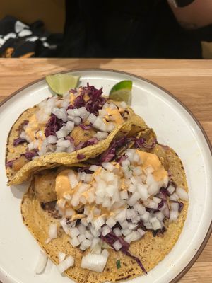 Tempura cauliflower tacos at Rascal's in Santa Barbara