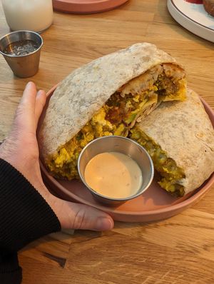 Brunch breakfast crunchwrap at Rascal's in Santa Barbara