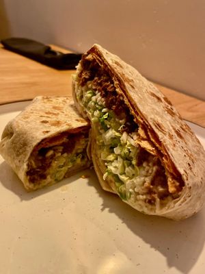 Asada crunchwrap (without pico de gallo) at Rascal's in Santa Barbara