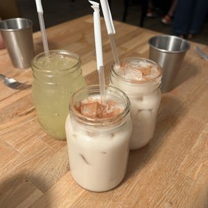 Horchata and piña chia drink  at Rascal's in Santa Barbara
