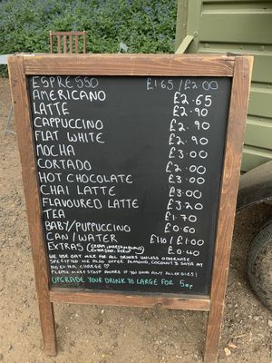 Drinks menu  at Planted Coffee Co - Food Trailer in Hertford