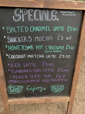 Specials menu   at Planted Coffee Co - Food Trailer in Hertford