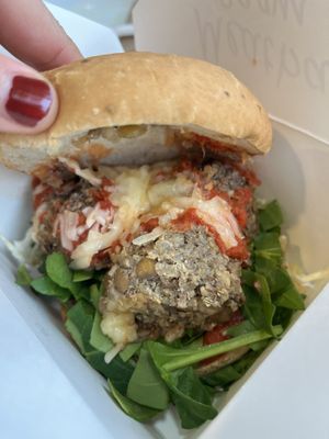 Lentil Meatball parm to go (violife mozzarella)  at Busy Bee in Jersey City