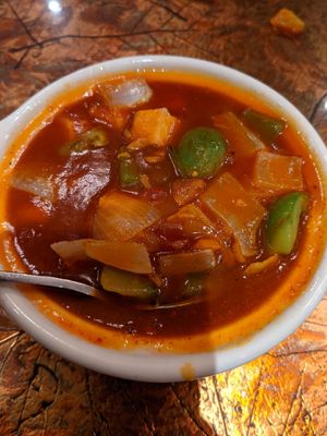 Hot and sour soup at Chand Palace in Parsippany