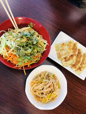 Shredded potato salad and crispy green onion pancakes   at Beijing Noodle in Fort Collins