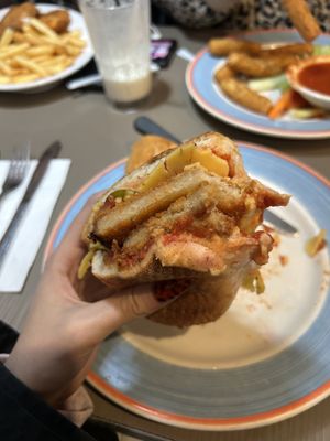 Vegan cheese , chicken pickle + marinara sub !!  at The Classic Diner in Richmond Hill