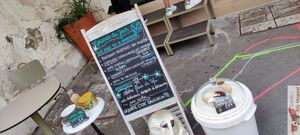 Outside at Graines du Jour in Paris