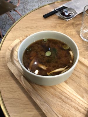 Miso soup (all vegan)  at Graines du Jour in Paris