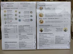 Menu as of September 2024 at Graines du Jour in Paris