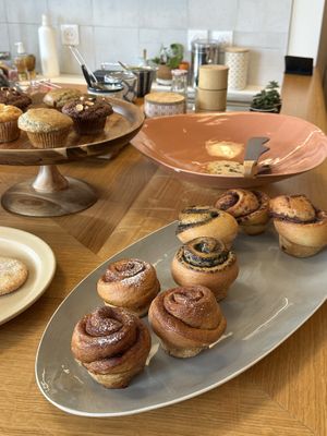 Cinnamon rolls and more!  at Graines du Jour in Paris