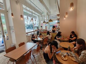 Inside seats at Graines du Jour in Paris